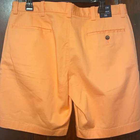 Mens 33 J.CREW Shorts Chino 9" inseam Garment Dye classic cotton ORANGE - Picture 2 of 2